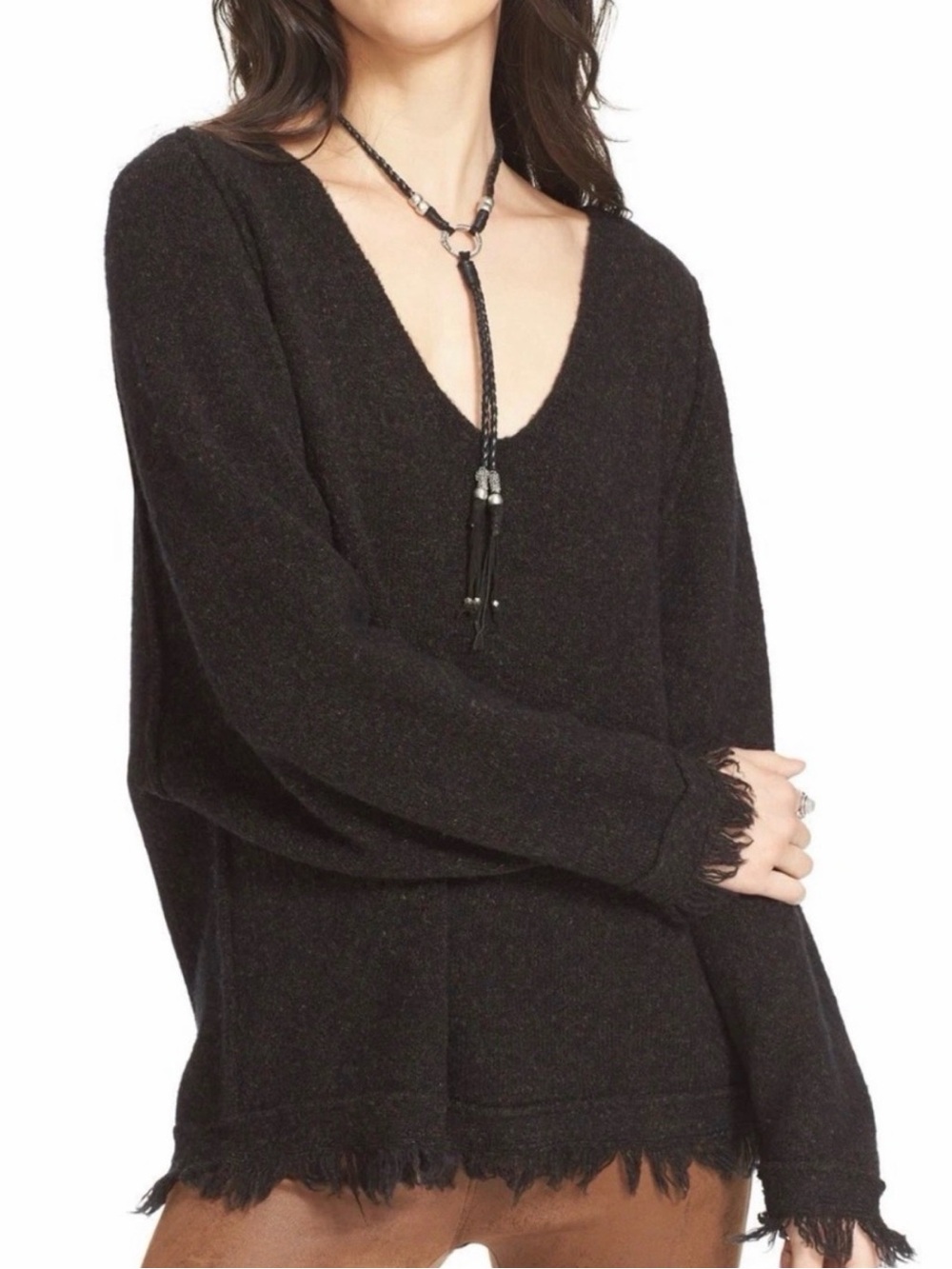 Free People Irresistible Fringe
Trim Oversized Sweater